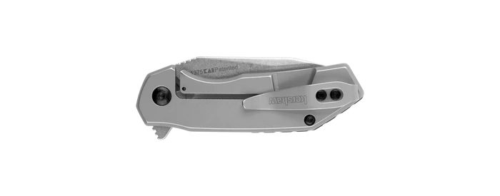 Kershaw Valve Assisted Frame Lock Knife Stainless Handle Stonewash Plain Edge 1375 2 Kershaw Valve Assisted Frame Lock Knife Stainless Handle Stonewash Plain Edge 1375 - Image 2