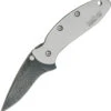 Kershaw Ken Onion Chive Assisted Folding Knife Plain Edge Damascus Blade Stainless Steel Handle 1600DAM