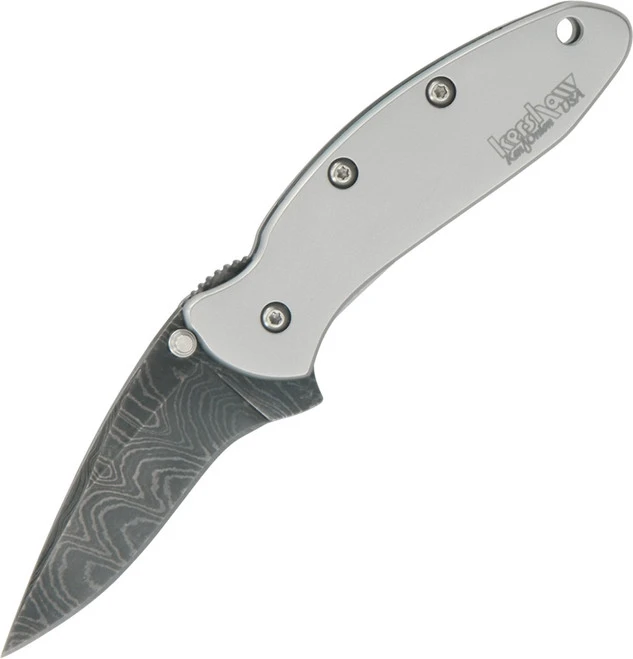 Kershaw Ken Onion Chive Assisted Folding Knife Plain Edge Damascus Blade Stainless Steel Handle 1600DAM 1 Kershaw Ken Onion Chive Assisted Folding Knife Plain Edge Damascus Blade Stainless Steel Handle 1600DAM