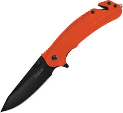Kershaw Barricade Emergency Rescue Pocket Knife With Seatbelt Cutter Orange 8650