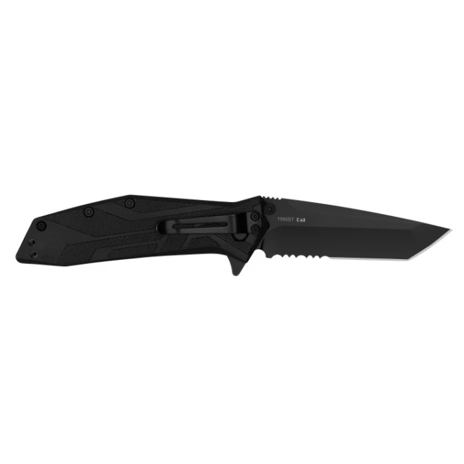 Kershaw Brawler Tanto Black 8Cr13MoV Serrated Folding Knife Nylon Handle 1990ST 2 Kershaw Brawler Tanto Black 8Cr13MoV Serrated Folding Knife Nylon Handle 1990ST - Image 2