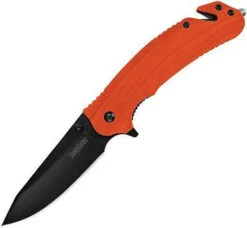 Kershaw Barricade Emergency Rescue Pocket Knife With Seatbelt Cutter Orange 8650 -Grind worx 1 35489.1613151662