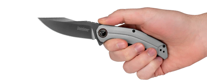 Discontinued Kershaw Believer Assisted Frame Lock Knife Stainless Handle Plain Gray PVD Coated Blade 2070 3 Discontinued Kershaw Believer Assisted Frame Lock Knife Stainless Handle Plain Gray PVD Coated Blade 2070 - Image 3