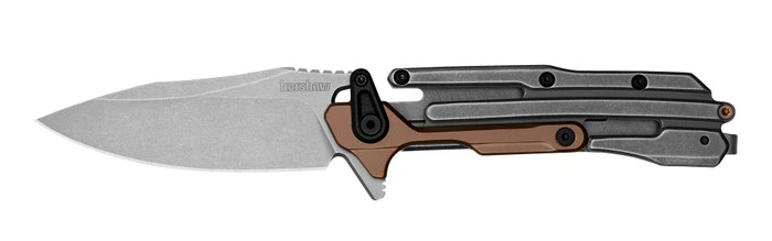Kershaw Frontrunner Folding Knife Gray Stainless Steel//G10 Bronze Handle Plain Edge Stonewash Finish 2039 2 Kershaw Frontrunner Folding Knife Gray Stainless Steel//G10 Bronze Handle Plain Edge Stonewash Finish 2039 - Image 2