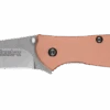Kershaw Leek Assisted Knife Copper Handle CPM 154 Stonewash Plain Edge 1660CU