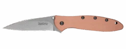 Kershaw Leek Assisted Knife Copper Handle CPM 154 Stonewash Plain Edge 1660CU
