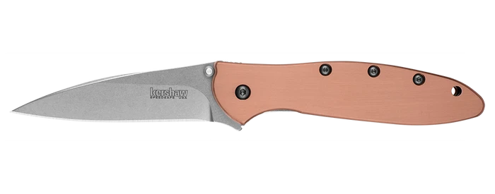 Kershaw Leek Assisted Knife Copper Handle CPM 154 Stonewash Plain Edge 1660CU 1 Kershaw Leek Assisted Knife Copper Handle CPM 154 Stonewash Plain Edge 1660CU