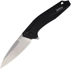 Kershaw Dividend Liner Lock Folding Knife Black Aluminum Handle Magnacut Plain Edge KS1812BLKMAG