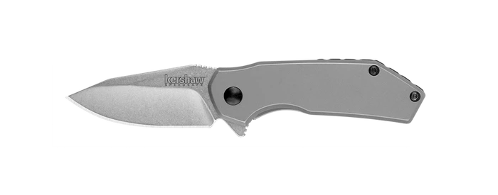 Kershaw Valve Assisted Frame Lock Knife Stainless Handle Stonewash Plain Edge 1375 1 Kershaw Valve Assisted Frame Lock Knife Stainless Handle Stonewash Plain Edge 1375