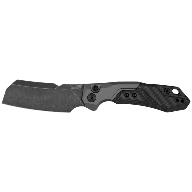 Kershaw Launch 14 Auto Knife Silver/Black Aluminum/Carbon Fiber Handle CPM 154 Cleaver Plain Black Blade KS7850 1 Kershaw Launch 14 Auto Knife Silver/Black Aluminum/Carbon Fiber Handle CPM 154 Cleaver Plain Black Blade KS7850