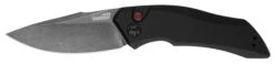 Kershaw Launch 1 Push Button Automatic Knife Black Aluminum Handle Plain CPM-154 Blade 7100BW
