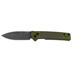 Kershaw Launch 22 Auto Knife OD Green Aluminum/Gray Micarta Handle Magnacut Spear Point Plain Blackwash Blade 7205