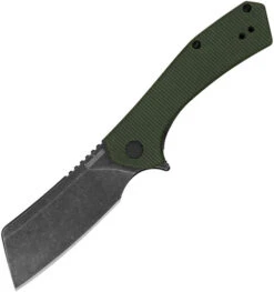 Kershaw Static Framelock Folding Knife Green Micarta Handle D2 Plain Edge Blackwash Finish