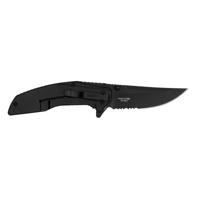 Kershaw Outright Folding Knife Black G10 Handle Serrated Black PVD 8Cr13MoV KS8320BLKST 2 Kershaw Outright Folding Knife Black G10 Handle Serrated Black PVD 8Cr13MoV KS8320BLKST - Image 2