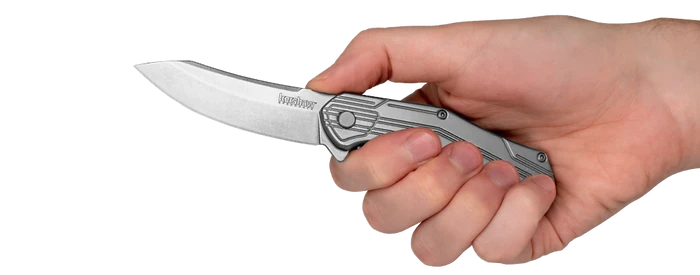 Discontinued Kershaw Husker Frame Lock Assisted Knife Stainless Handle Plain Stonewash Blade 1380 3 Discontinued Kershaw Husker Frame Lock Assisted Knife Stainless Handle Plain Stonewash Blade 1380 - Image 3