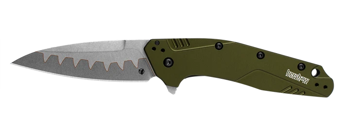 Kershaw Dividend Liner Lock Assisted Knife Olive Alum Handle Composite Blade 1812OLCB 2 Kershaw Dividend Liner Lock Assisted Knife Olive Alum Handle Composite Blade 1812OLCB - Image 2