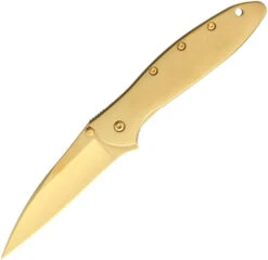 Kershaw Leek A/O Knife Gold DLC Coated Satin Finish Stainless Steel Handle + Blade 1660G