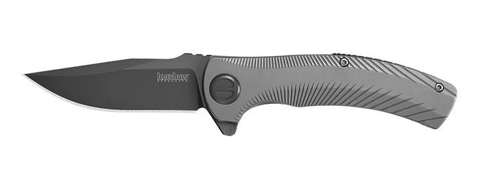 Discontinued Kershaw Seguin A/O Flipper Knife Gray Stainless Handle Plain Gray Edge 3490 1 Discontinued Kershaw Seguin A/O Flipper Knife Gray Stainless Handle Plain Gray Edge 3490