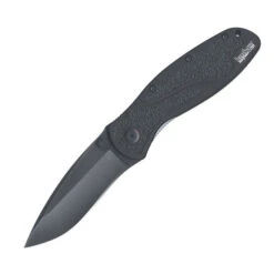 Kershaw KO Blur Liner Lock Knife Black Aluminum Handle Plain Black Blade 1670BLK