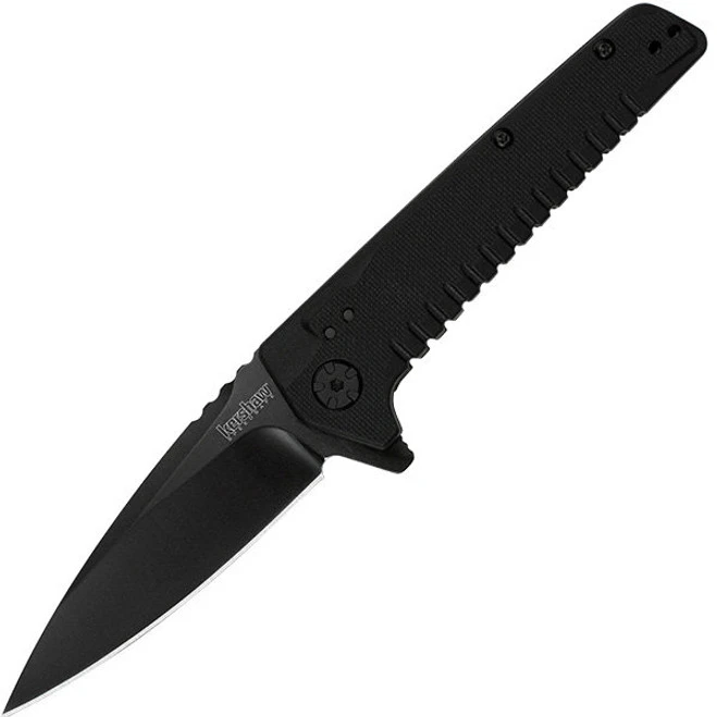 Kershaw Fatback Assisted Knife Black GRN Handle Black Plain Edge 1935 1 Kershaw Fatback Assisted Knife Black GRN Handle Black Plain Edge 1935