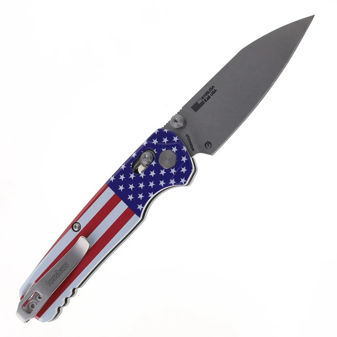Kershaw Bel Air Folding Knife USA Aluminum Pattern Handle Stonewashed MagnaCut Reverse Tanto Blade 6105USA 2 Kershaw Bel Air Folding Knife USA Aluminum Pattern Handle Stonewashed MagnaCut Reverse Tanto Blade 6105USA - Image 2