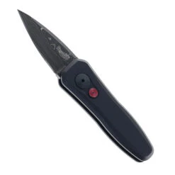 Kershaw Launch 4 Auto Kniife Black Aluminum Handle Damascus Spear Point Plain Edge KS7500DAM