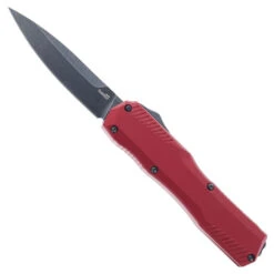 Kershaw Livewire OTF Automatic Knife Merlot Aluminum Handle MagnaCut Blackwashed Spear Point Blade 9000MERL