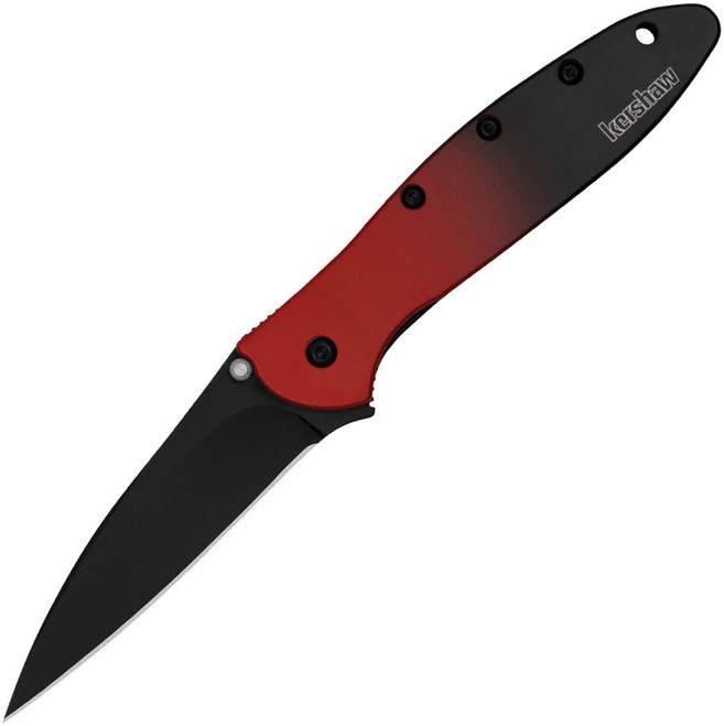Kershaw Leek Linerlock Folding Knife Red/Black Aluminum Handle MagnaCut Plain Black Blade 1660GRDBLK 1 Kershaw Leek Linerlock Folding Knife Red/Black Aluminum Handle MagnaCut Plain Black Blade 1660GRDBLK