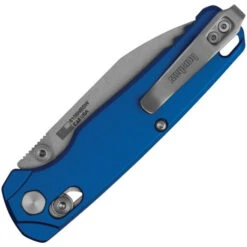 Kershaw Bel Air Folding Knife Blue Aluminum Handle Magnacut Drop Point Plain Edge Stonewash Finish KS6105NBSW