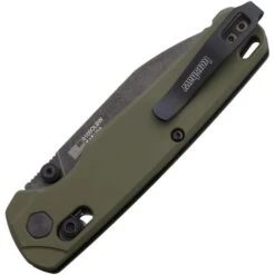 Kershaw Bel Air Folding Knife Green Aluminum Handle Magnacut Plain Edge Blackwash Finish 6105OLBW