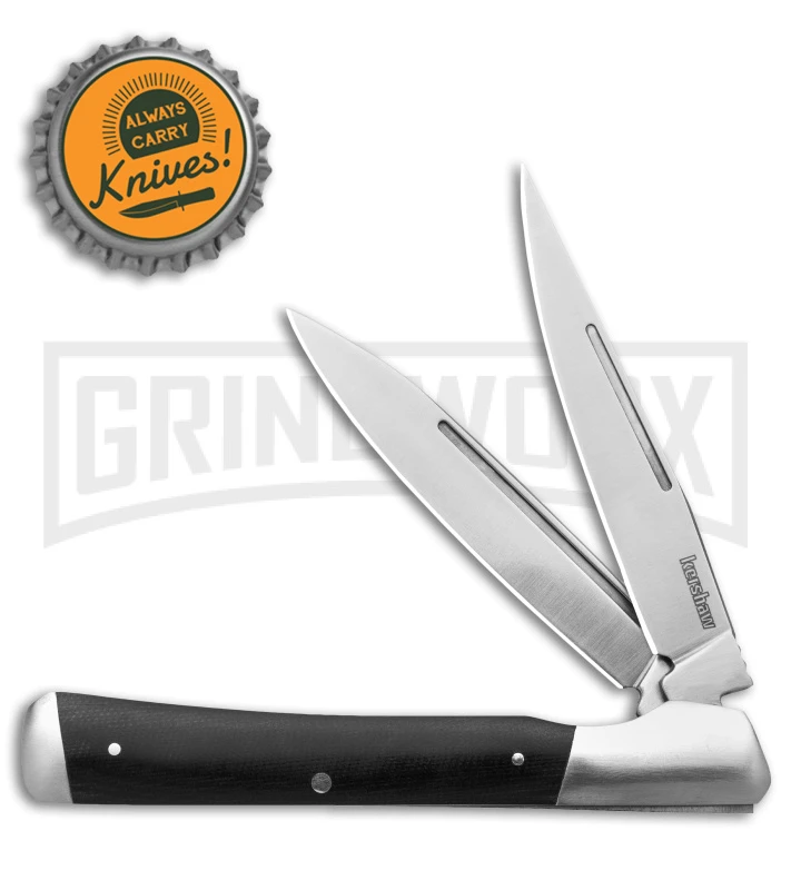 Kershaw Allegory Black Canvas Micarta Slip Joint Knife - Satin Plain 4 Kershaw Allegory Black Canvas Micarta Slip Joint Knife - Satin Plain - Image 4