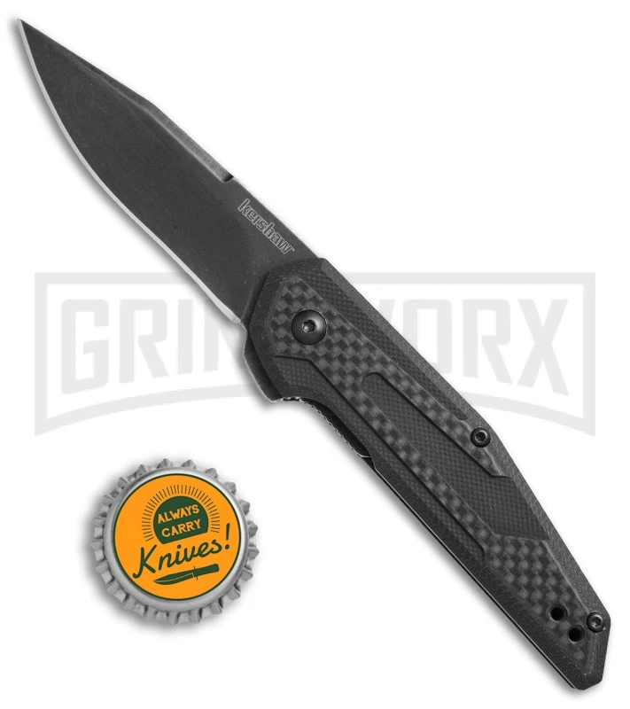 Kershaw Anso Fraxion Liner Lock Knife Carbon Fiber/G-10 BlackWash Clip Point 4 Kershaw Anso Fraxion Liner Lock Knife Carbon Fiber/G-10 BlackWash Clip Point - Image 4