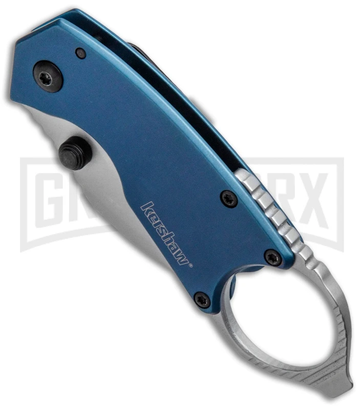 Kershaw Antic Frame Lock Knife Blue - 1.75" Bead Blast Drop Point 2 Kershaw Antic Frame Lock Knife Blue - 1.75" Bead Blast Drop Point - Image 2