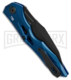 Kershaw Launch 13 Blue Aluminum Automatic Knife- Black Plain -Grind worx Kershaw Auto Launch 13 Button Lock BHQ 191193 td side 2b large