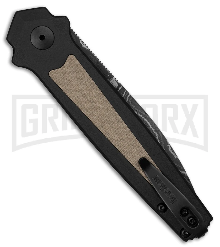 Kershaw Launch 15Black Aluminum/Micarta Automatic Knife - Damascus Plain 2 Kershaw Launch 15Black Aluminum/Micarta Automatic Knife - Damascus Plain - Image 2