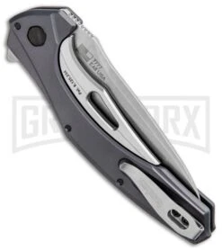 Kershaw Bareknuckle Sub Frame Lock Knife Gray Aluminum Stonewash 6 Kershaw Bareknuckle Sub Frame Lock Knife Gray Aluminum Stonewash -Grind worx Kershaw Bareknuckle Sub FL Gray Aluminum SW 7777 BHQ 80586 jr side 2 large
