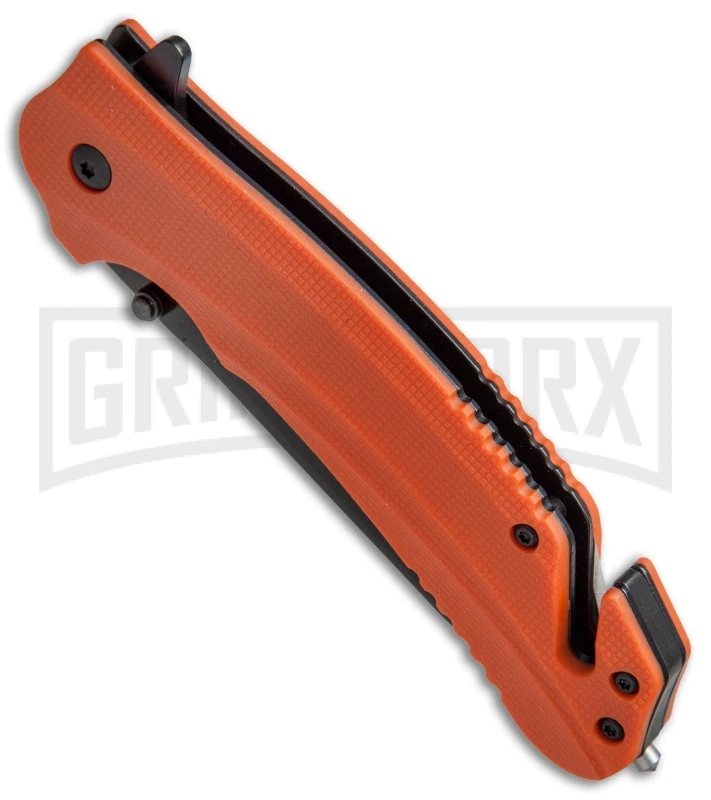 Kershaw Barricade Assisted Opening Knife Orange GFN Black Oxide 8650 2 Kershaw Barricade Assisted Opening Knife Orange GFN Black Oxide 8650 - Image 2