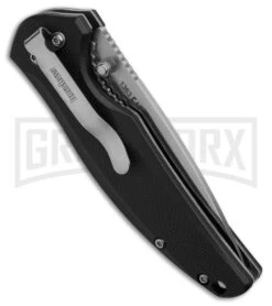 Kershaw Bowser Black Nylon Liner Lock Knife - Satin Plain -Grind worx Kershaw Bowser LLK Black Nylon 3in Satin BHQ 107942 td side large