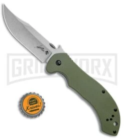 Kershaw Emerson CQC-10K Frame Lock Knife OD Green G-10 Stonewash 7 Kershaw Emerson CQC-10K Frame Lock Knife OD Green G-10 Stonewash -Grind worx Kershaw CQC 10K FL OD Green G 10 SW 6030 BHQ 52196 jr bottlecap large