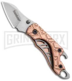 Kershaw Copper Cinder Keychain Knife Bottle Opener - Stonewash