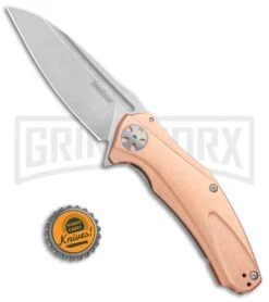 Kershaw Copper Natrix XL Sub-Frame Lock 3.75" Knife Stonewash -Grind worx Kershaw Copper Natrix XL Sub FL SW 7008CU BHQ 105985 jr bottlecap large