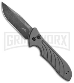 Kershaw Emerson Launch 5 Gray Automatic Knife - Black SW Plain