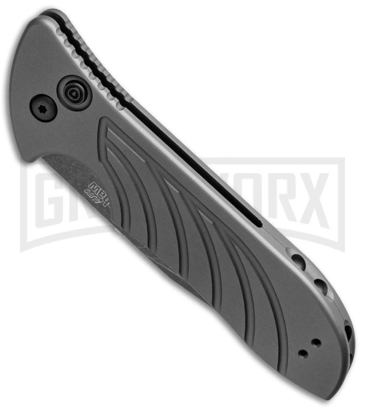 Kershaw Emerson Launch 5 Gray Automatic Knife - Black SW Plain 2 Kershaw Emerson Launch 5 Gray Automatic Knife - Black SW Plain - Image 2