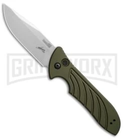 Kershaw Emerson Launch 5 OD Green Automatic Knife - Stonewash Plain