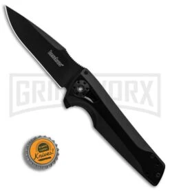 Kershaw Flythrough Frame Lock Knife Black Drop Point 8 Kershaw Flythrough Frame Lock Knife Black Drop Point -Grind worx Kershaw Flythrough Black BHQ 80578 er bottlecap large