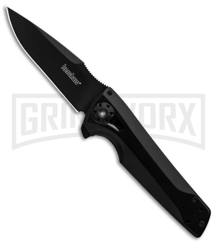 Kershaw Flythrough Frame Lock Knife Black Drop Point 1 Kershaw Flythrough Frame Lock Knife Black Drop Point