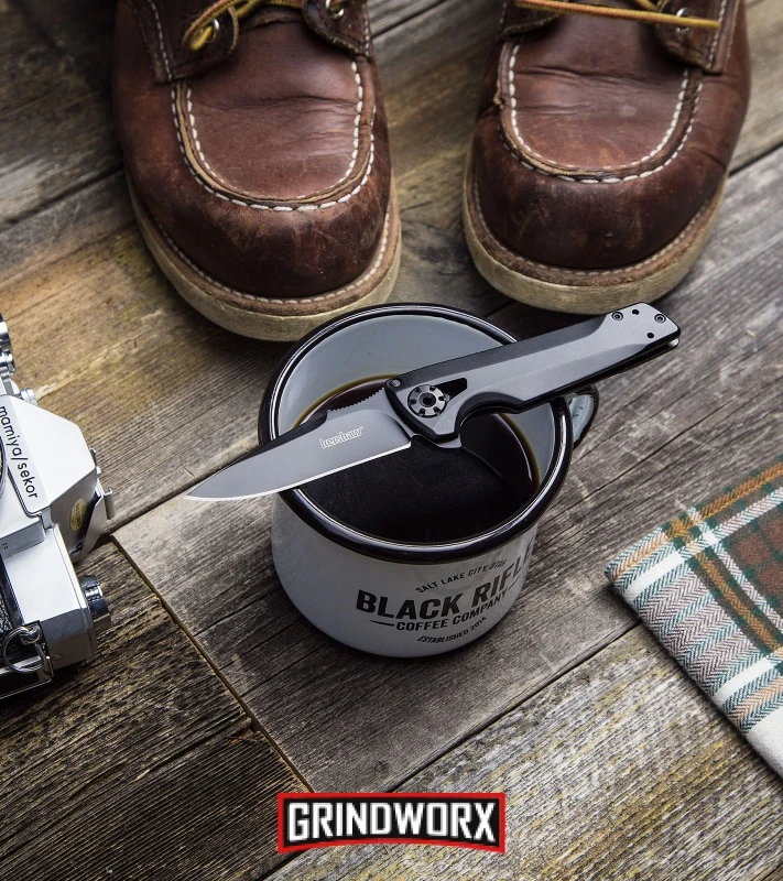 Kershaw Flythrough Frame Lock Knife Black Drop Point 5 Kershaw Flythrough Frame Lock Knife Black Drop Point - Image 5