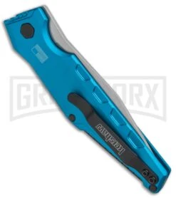 Kershaw Launch 7 Galyean Teal Automatic Knife - Stonewash Plain 6 Kershaw Launch 7 Galyean Teal Automatic Knife - Stonewash Plain -Grind worx Kershaw Galyean Launch 7 Auto Teal SW 7900TEALSW BHQ 92521 jr side large