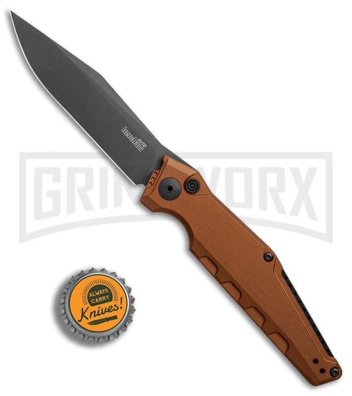 Kershaw Launch 7 Galyean Earth Brown Automatic Knife - Black Plain 4 Kershaw Launch 7 Galyean Earth Brown Automatic Knife - Black Plain - Image 4