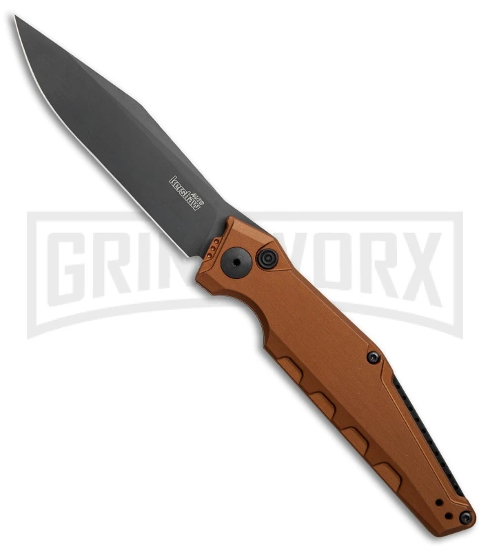 Kershaw Launch 7 Galyean Earth Brown Automatic Knife - Black Plain 1 Kershaw Launch 7 Galyean Earth Brown Automatic Knife - Black Plain
